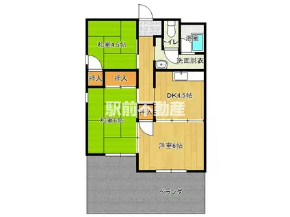 秋山ハイツ1(3DK/1階)の間取り写真