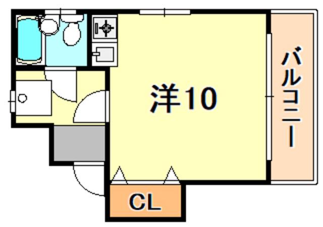 アビリティ岡本南(1K/4階)の間取り写真