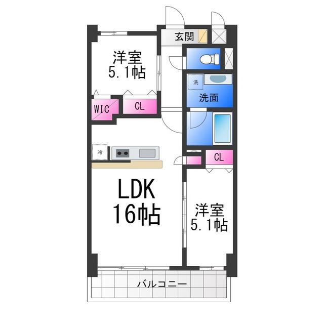 ラ・グレース(1SLDK/3階)の間取り写真