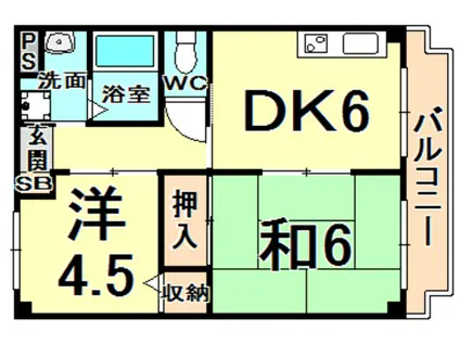 ホワイトハイツ(2DK/3階)の間取り写真