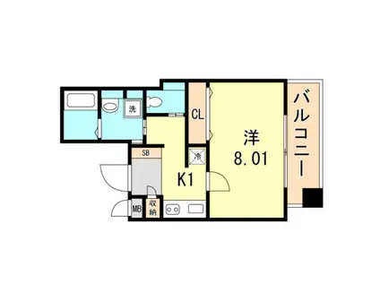 レジデンス富久寿(1K/2階)の間取り写真