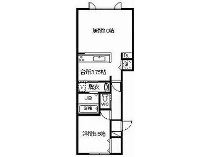 イーストコート(1LDK/1階)の間取り写真