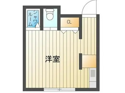 常盤荘(ワンルーム/2階)の間取り写真