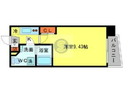 SERENITE天六西(1K/3階)の間取り写真