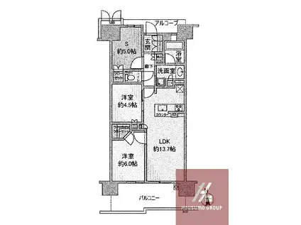 ブランズシティあべの王子町(3LDK/8階)の間取り写真