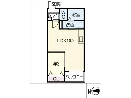 JACK SAKAE I(1LDK/2階)の間取り写真