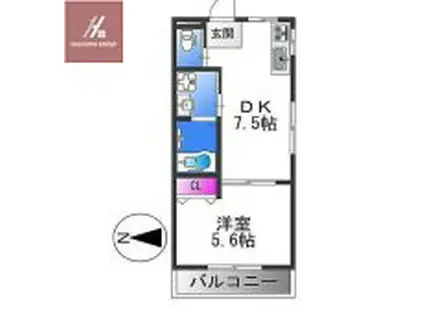 MATSUMOTOマンション(1DK/2階)の間取り写真