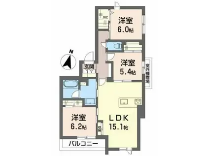 マーアズール(3LDK/3階)の間取り写真