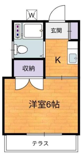 第三赤坂ハイツ(1K/1階)の間取り写真