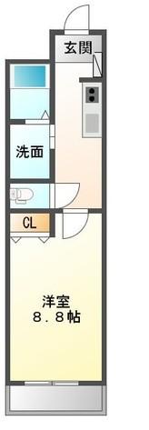 サンライト杏(1K/2階)の間取り写真