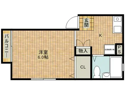 フジコーポ(1K/1階)の間取り写真