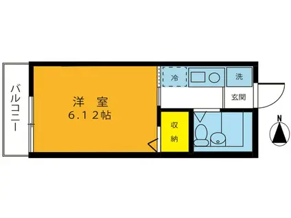 メゾン・フルール(1K/2階)の間取り写真