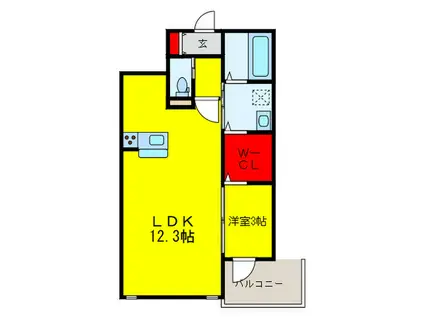 ADONIS COURT PARTII(1LDK/2階)の間取り写真