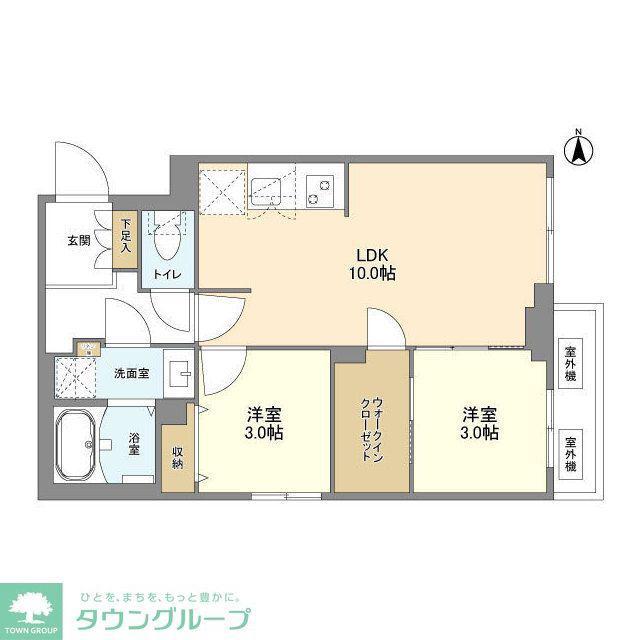 ウェルスクエア新高円寺(2LDK/2階)の間取り写真