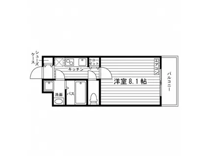 シエル フィオーレ(1K/1階)の間取り写真