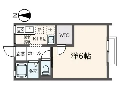 フルール(1K/2階)の間取り写真