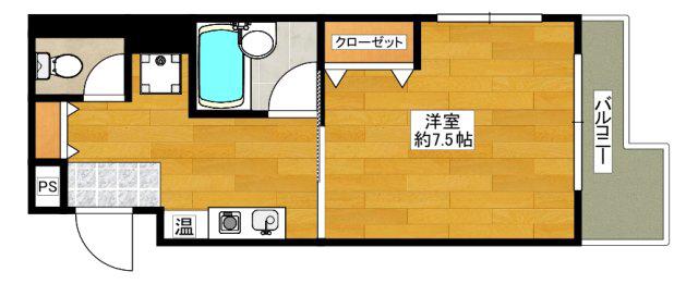 パレ緑地公園(1K/3階)の間取り写真