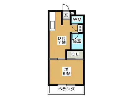 GRACE若林(1DK/3階)の間取り写真