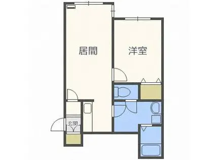 カーナ・ハギナカ(1LDK/2階)の間取り写真