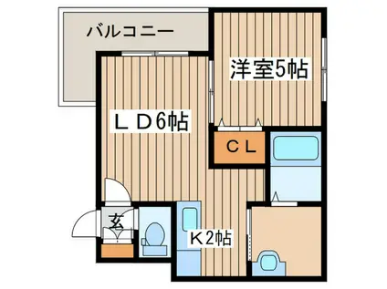 KAHALACOURT2ND(1LDK/4階)の間取り写真