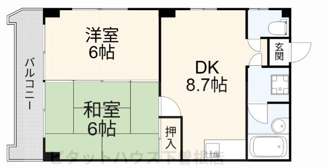 コラソンKANDA(2DK/3階)の間取り写真