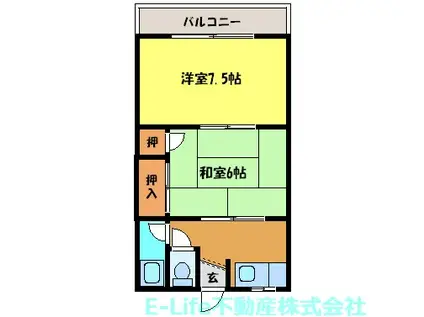 グッドライフ月出(2K/1階)の間取り写真