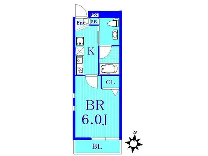 ロワゾブルー(1K/2階)の間取り写真