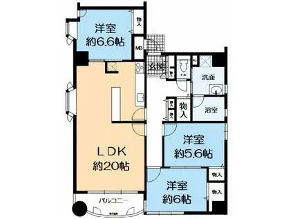ピアグランデ順慶町(3LDK/5階)の間取り写真