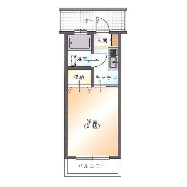 リバーサイドMIYAZAKI(1K/2階)の間取り写真