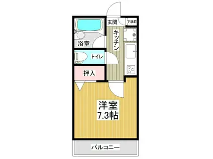 グランド・ステージ(1K/2階)の間取り写真