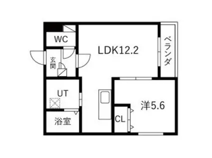 インフィニティ松陰(1LDK/2階)の間取り写真