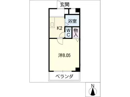 ヴィオレ山手(1K/1階)の間取り写真