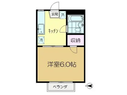 リバティ・ミロク(1K/1階)の間取り写真