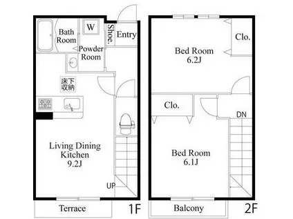 プライムマエダ成城(2LDK/1階)の間取り写真