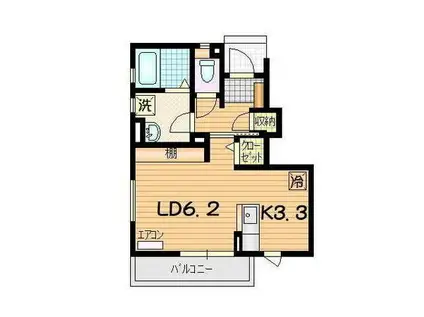 PROVENCE I(ワンルーム/1階)の間取り写真