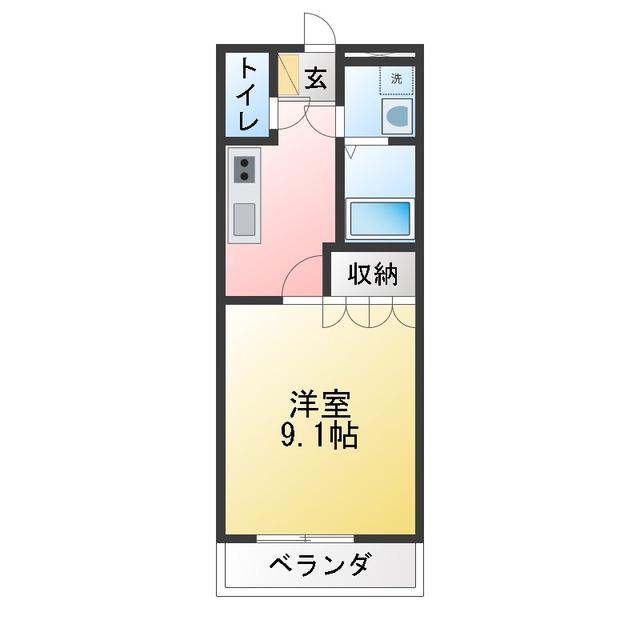 サンハイツ(1K/1階)の間取り写真
