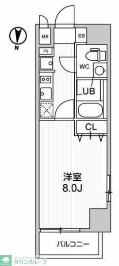 レオーネ南千住II(1K/4階)の間取り写真