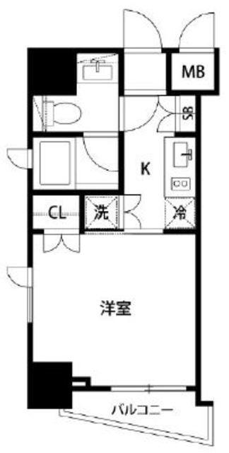 セントラル銀座(1K/9階)の間取り写真