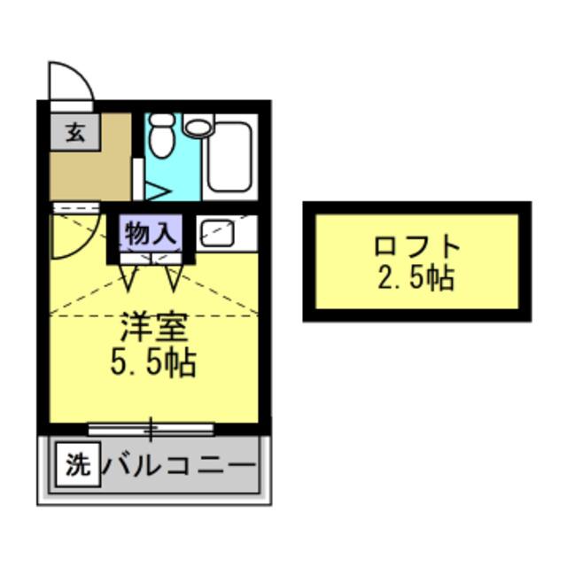 清水ヶ丘アビタ(ワンルーム/1階)の間取り写真