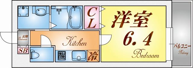 ベルメール東垂水(1K/1階)の間取り写真