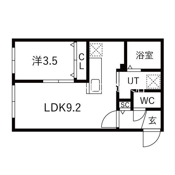 地下鉄南北線 北18条駅 徒歩8分 5階建 新築(1LDK/2階)の間取り写真