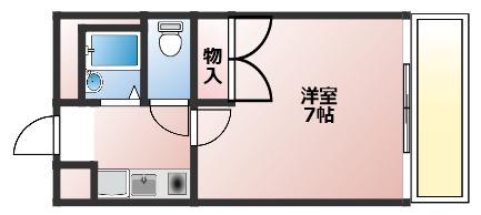 ルミエール蒼(1K/2階)の間取り写真