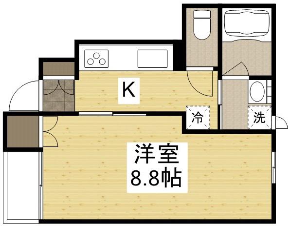 ノアール(1K/1階)の間取り写真