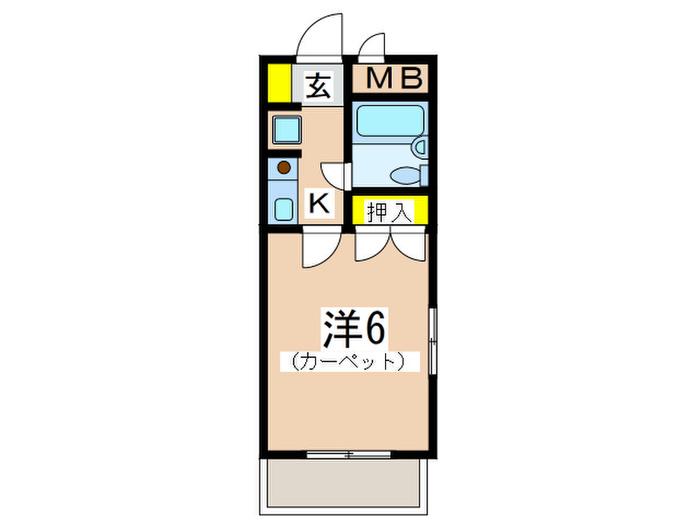 ピースフルハウス(1K/4階)の間取り写真