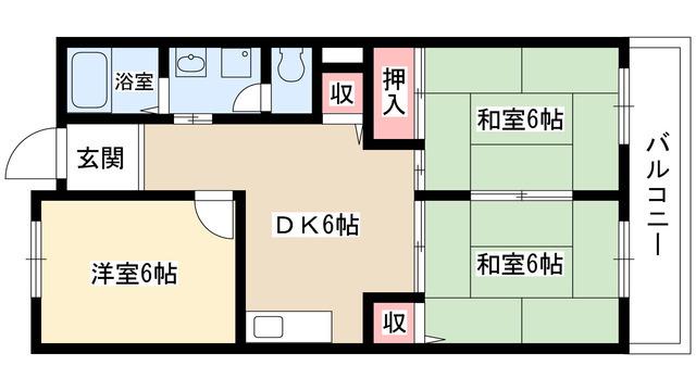 アドニス9(3DK/2階)の間取り写真