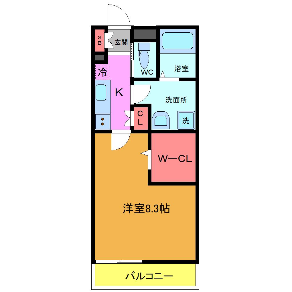 GAIA NST(1K/1階)の間取り写真
