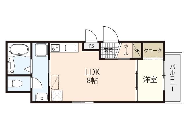 セブンプロート草津東(1LDK/1階)の間取り写真