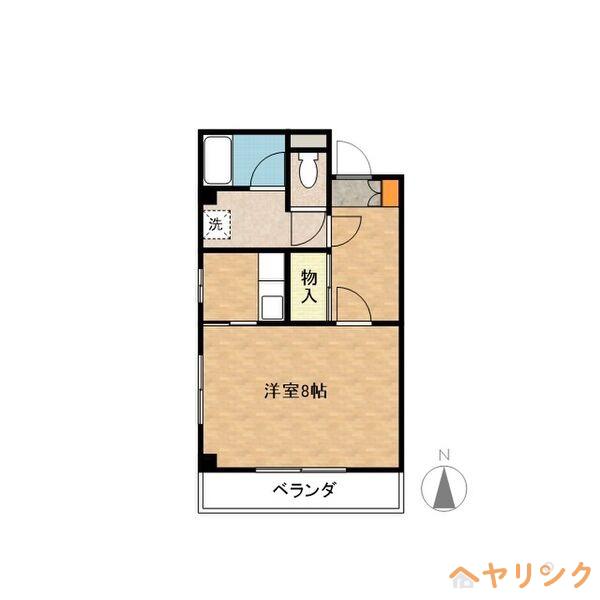 ステージア上社(1K/2階)の間取り写真