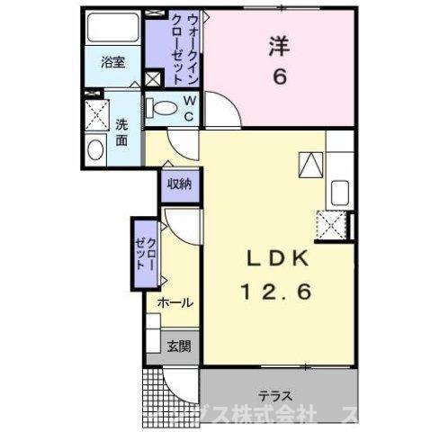 メゾン・ヌーベルA-I(1LDK/1階)の間取り写真
