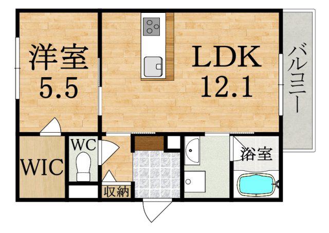 ザ・プレミアムステージア(1LDK/2階)の間取り写真